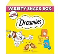 DREAMIES - Cat Treats - 12 x 60g - Multipack Biscuits - Variety Snack Box - 12 Pouches