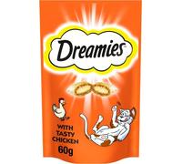Dreamies Cat Treats Chicken 8 x 60g Packs Crunchy Creamy Pet Snack