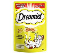 Dreamies Cat Treats Delicious Snacks with Cheese, 8 Pouches (8 x 60 g)