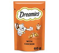 Dreamies Cat Treats Delicious Snacks with Chicken, 8 Pouches (8 x 60 g)