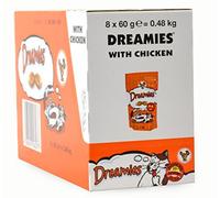 Dreamies Cat Treats Delicious Snacks with Chicken, 8 Pouches (8 x 60 g)