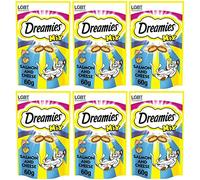 Dreamies Cat Treats Mix with Scrumptious Salmon and Delicious Cheese (60g) - Pack of 6