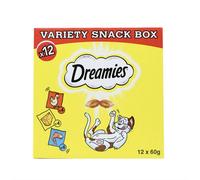 DREAMIES - Cat Treats - 12 x 60g - Multipack Biscuits - Variety Snack Box - 12 Pouches