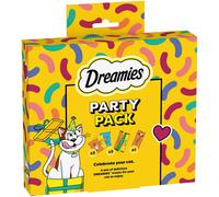 DREAMIES Party Pack Cat Treats with Cheese, Chicken, Salmon and Catnip 150g