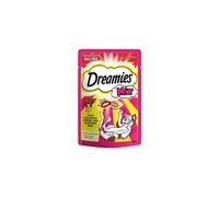 Dreamies Cat Treats, Tasty Snacks with Delicious Cheese and Tempting Beef, 8 Pouches of 60 g