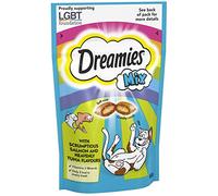 Dreamies Cat Treats, Tasty Snacks with Scrumptious Salmon and heavenly Tuna, 8 Pouches of 60 g