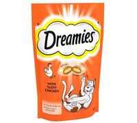 Dreamies Cat Treats, Tasty Snacks with Tempting Chicken, 8 Pouches of 60 g