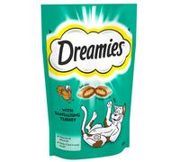 Dreamies Cat Treats, Tasty Snacks with Tempting Turkey, 8 Pouches of 60 g