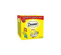 Dreamies Cat Treats Variety Pack, snacks with chicken, salmon flavour and cheese, 60 g (Pack of 12)