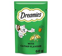 DREAMIES - Catnip Cat Treats - 8 x 60 g - Snacks with Delicious Catnip - Bulk Cat Food - Multipack Snacks 8 Pouches