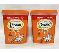 Dreamies Chicken Cat Treats Mega Tub 2 x 350g | Crunchy & Soft Cat Snacks