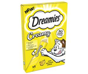 Dreamies Creamy Snacks with Delicious Cheese - 4 x 10g