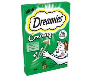 Dreamies Creamy Snacks with Irresistible Catnip - 4 x 10g