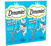 Dreamies Meaty Sticks 84-Piece, Cat Treats Tasty Snacks with Delicious Salmon, Pack of 12 x (30 g)