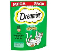 Dreamies Mega Pack Cat Treats, Tasty Snacks with Delicious Catnip, 6 Pouches of 200 g
