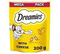 Dreamies Mega Pack Cat Treats, Tasty Snacks with Delicious Cheese, 6 Pouches of 200 g