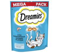 Dreamies Mega Pack Cat Treats, Tasty Snacks with Delicious Salmon, 6 Pouches of 200 g