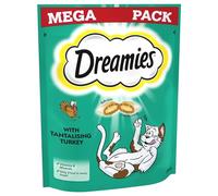 Dreamies Mega Pack Cat Treats, Tasty Snacks with Delicious Turkey, 6 Pouches of 200 g