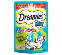 Dreamies Mix Cat Treats with Scrumptious Salmon & Heavenly Tuna, 60 g, Black, (P