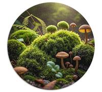 Dreamina-2025-07-05-4176-A Seamless Moss-inspired Pattern, Featur... 1000 Pieces Round Puzzles Creative Jigsaw Impossible Hard Difficult Challenging for Adults And Kids Unique Challenge Game 1000pcs