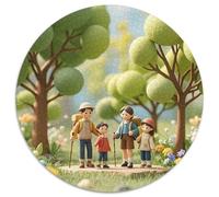 Dreamina-2025-07-15-3698-In The Miniature World, A Family Goes Hi... 1000 Pieces for Kids, Round Puzzle, Unique Challenging Stress Reliver Educational Toys for Toddlers 1000pcs (67.5x67.5cm)