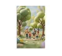 Dreamina-2025-07-15-3698-In The Miniature World, A Family Goes Hi... Vintage Wall Decor Decorative Painting for Offices, Bathrooms, Hallways, And Restaurants, Imaginative Interior Wall Decor 24x36inc