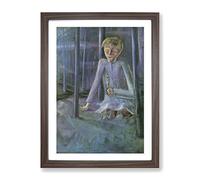 Dreaming Boy By Walter Gramatte Classic Painting Framed Print | A2 Walnut Framed Wall Art | Ready to Hang | Classic Historical Picture | Living Room Bedroom Lounge Office