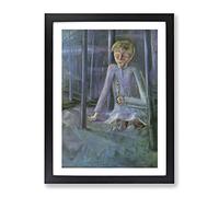 Dreaming Boy By Walter Gramatte Classic Painting Framed Print | A3 Black Framed Wall Art | Ready to Hang | Classic Historical Picture | Living Room Bedroom Lounge Office