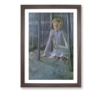 Dreaming Boy by Walter Gramatte Framed Print | A2 Walnut Framed Wall Art | Ready to Hang | Modern Nature Picture | Living Room Bedroom Lounge Office