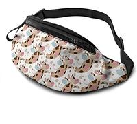 Dreaming Cow Pattern Casual Waist Bag Unisex Fanny Pack Travel Running Pocket Outdoor Wait Bag with Adjustable Strap