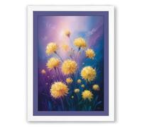 Dreaming Dandelions Botanical Framed Wall Art Print A2 (59.4×42cm) White, Wall Decor for Living Room, Bedroom, Office & Home, Ready to Hang, Art Gift