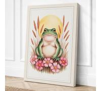 Dreaming Frog Boho Canvas Wall Art Print 36x24 Inch