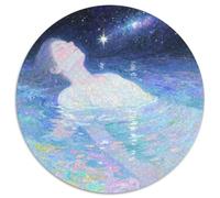 Dreaming Girl 1000 Pieces for Kids, Round Jigsaw Puzzles, Unique Challenging Stress Reliver Educational Toys for Toddlers 1000pcs (67.5x67.5cm)