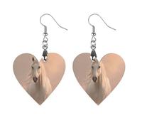 Dreaming Horse Printed Wooden Earrings Pendants Lightweight Dangle Drop Earring Charms Gifts for Women