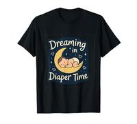 Dreaming in Diaper Time Moon Baby Humor Graphic T-Shirt