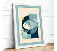 Dreaming in Geometry Minimalist Framed Wall Art Print A1 (84.1×59.4cm) White, Wall Decor for Living Room, Bedroom, Office & Home, Ready to Hang, Art Gift