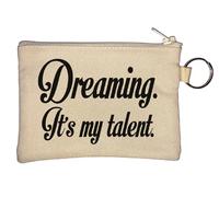Dreaming It's My Talent Key Chain Coin Purse Beige