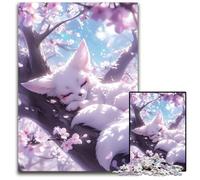Dreaming Kitsune Fox Puzzles for 1000 Piece Jigsaw Puzzles for Adults BrainChallenging DIY Decorative Game Family Interactive Toy 1000 PCS(75x50cm)