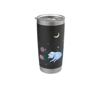 Dreaming Moon Cat Mystical Whimsigoth Art Episodic Drawing Stainless Steel Insulated Tumbler