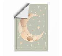 Dreaming Moon Scandinavian Unframed Wall Art Print A2 (59.4×42cm), Wall Decor for Living Room, Bedroom, Office & Home, Art Gift