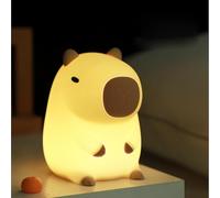 DREAMING MY DREAM Cute Capybara lamp,Squishy Capybara Night Light LED Rechargeable Novelty Animal Night Lamp,2 Levels Dimmable Nursery Nightlight for Kids,Touch Lamp for Bedroom