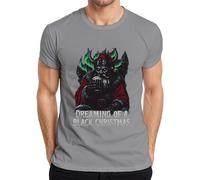 Dreaming of a Black Christmas Viking Santa Norse Aurora Beer Men's T-Shirt, gray, M