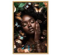 Dreaming of Butterflies and Whimsy Canvas Print Fashion Wall Decor by Art Remedy, Gold Frame, 10 x 15