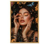 Dreaming of Butterflies and Whimsy II Canvas Print Fashion Wall Decor by Art Remedy, Gold Frame, 16 x 24