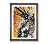 Dreaming Of Mercy In Abstract Modern Framed Wall Art Print, Ready to Hang Picture for Living Room Bedroom Home Office Décor, Walnut A2 (64 x 46 cm)
