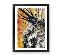Dreaming Of Mercy In Abstract Modern Framed Wall Art Print, Ready to Hang Picture for Living Room Bedroom Home Office Décor, Black A3 (34 x 46 cm)