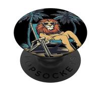 Dreaming of Paradise with this Vacationing Lion PopSockets Adhesive PopGrip