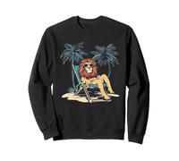 Dreaming of Paradise with this Vacationing Lion Sweatshirt