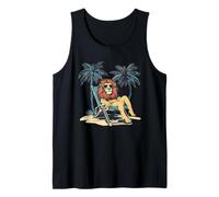 Dreaming of Paradise with this Vacationing Lion Tank Top