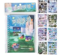 Dreaming of Retro Style Sticker Book - 30 Pages Y2K Aesthetic Stickers Book with Frosted Glitter for Scrapbooking,Journaling,DIY Crafts,Phone Decoration for Adults